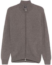 Barba Napoli - Geribbeld Vest Met Rits - Lyst