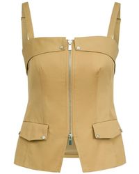 Toccin - Jayden Front-Zip Cotton Top - Lyst
