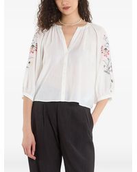 Desigual - Blouse À Fleurs Brodées - Lyst