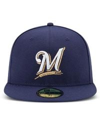 KTZ - 59Fifty Milwaukee Brewers Performance Authentic Fitted Cap - Lyst