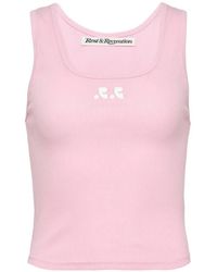 Rest&Recreation - Logo-Print Ribbed Cotton Tank Top - Lyst