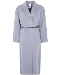 Semicouture - Manteau À Taille Ceinturée - Lyst
