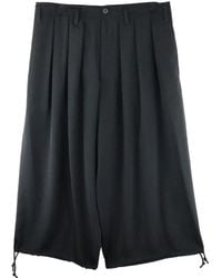 Yohji Yamamoto - Shorts Plissettati Con Cavallo Basso - Lyst