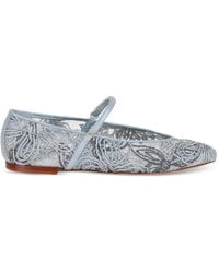 LORENA PAGGI - Floral-Lace Flat Pumps - Lyst