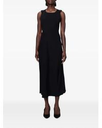ARMANI EXCHANGE - Robe Mi-Longue En Crêpe À Design Sans Manches - Lyst