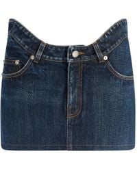 Jean Paul Gaultier - Denim Mini Skirt With V-Waist - Lyst