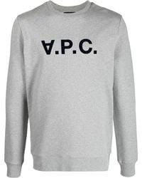A.P.C. - Logo-Print Crewneck Sweatshirt - Lyst