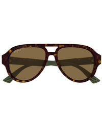 Gucci - Tortoiseshell Pilot Sunglasses - Lyst