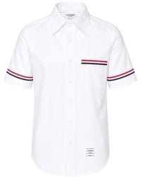 Thom Browne - Rwb-Stripe Short-Sleeve Shirt - Lyst