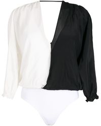 Brigitte Bardot Silk Wrap Bodysuit - White