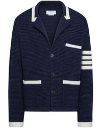 Thom Browne - Textured Stitch Linen 4-Bar Cardigan Jacket - Lyst