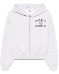 Sporty & Rich - Varsity Crest Cropped-Hoodie - Lyst