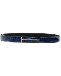 Tom Ford - Crocodile-Effect Buckle Belt - Lyst