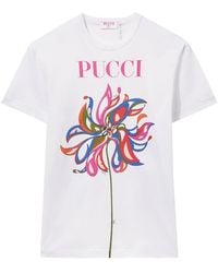 Emilio Pucci - T-shirt en coton à logo imprimé - Lyst