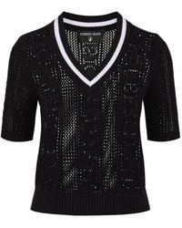 Iceberg - Open-Knit V-Neck Sweater - Lyst