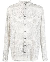 Tessitura - Printed Mandarin-Collar Shirt - Lyst