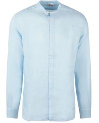 MC2 Saint Barth - Leinenhemd mit Mandarinkragen - Lyst
