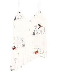 Bimba Y Lola - Animal Chain Collage Vest Top With Ruffles - Lyst