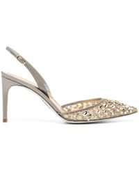 Rene Caovilla - Sandales En Cuir À Ornements En Cristal 80 Mm - Lyst