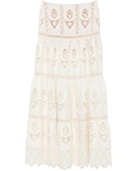 Johanna Ortiz - Lace Tiered Maxi Skirt - Lyst