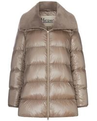 Herno - Faux-Fur Collar Quilted Jacket - Lyst