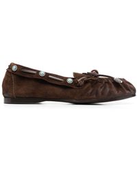 Sartore - 10mm Bow-detail Suede Loafers - Lyst