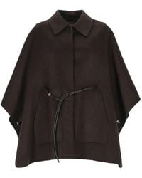 Agnona - Belted Cape-Style Coat - Lyst