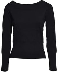 Max Mara - Pull À Bords Côtelés Et Encolure Bateau - Lyst