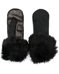 Prada - Lange Handschuhe Aus Fake Fur - Lyst