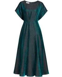 Baruni - Ruba Crackle-Effect Midi Dress - Lyst