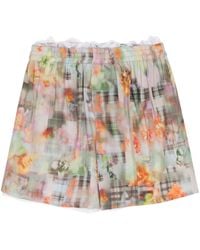 Collina Strada - Floral-print Chiffon Shorts - Lyst
