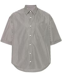 Ami Paris - Striped cotton shirt - Lyst