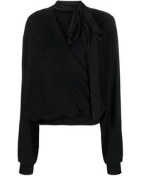Blumarine - Attached-scarf Wrap Blouse - Lyst