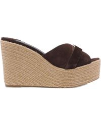 Jimmy Choo - Sandalias Leda con cuña de 100 mm - Lyst