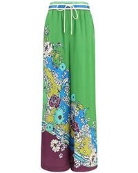 ALÉMAIS - Pantalon En Soie Nanci À Fleurs - Lyst