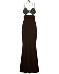 HIBOURAMA - Venere Crystal-Embellished Cut-Out Maxi Dress - Lyst