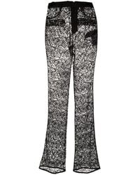 Saint Laurent - Straight-Leg-Hose Aus Blumenspitze - Lyst