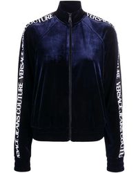 Versace Jeans Couture - Logo-Tape Zipped Sweatshirt - Lyst