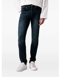 KARL LAGERFELD - Logo-Patch Whiskered Jeans - Lyst