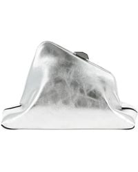 The Attico - Day Off Small Craquelé-Effect Leather Clutch - Lyst