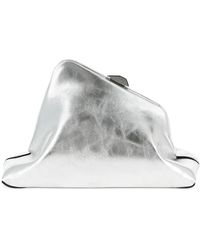 The Attico - Day Off Small Craquelé-Effect Leather Clutch - Lyst