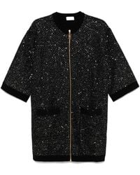 Elisabetta Franchi - Mini abito con paillettes e maniche 3/4 - Lyst