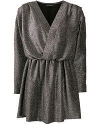 Olympiah - Robe courte en lurex à col v - Lyst