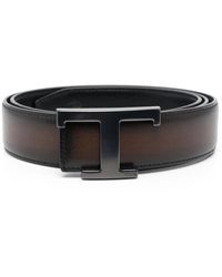 Tod's - Ceinture À Boucle Logo T - Lyst