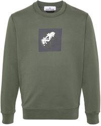 Stone Island - Baumwoll-Sweatshirt mit Kompass - Lyst