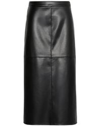 Max Mara - Mid Panelled Faux-Leather Skirt - Lyst
