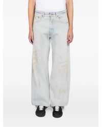 Maison Margiela - Whiskered Faded-Effect Wide-Leg Jeans - Lyst