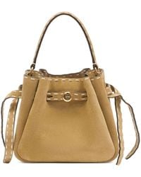 Tory Burch - Mini Romy Contrast-Stitch Suede Bucket Bag - Lyst