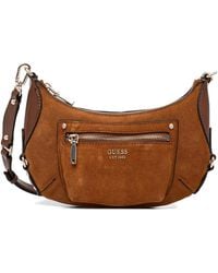 Guess - Genuine Leather Marsha Mini Crossbody Bag - Lyst