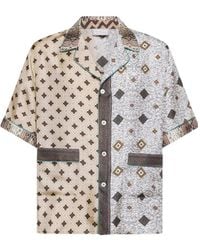 Pierre Louis Mascia - Aloe Geometric-Pattern Camp-Collar Shirt - Lyst